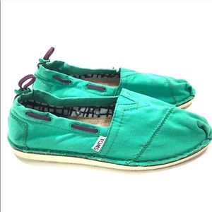Toms Teal Nautical Slip Ons